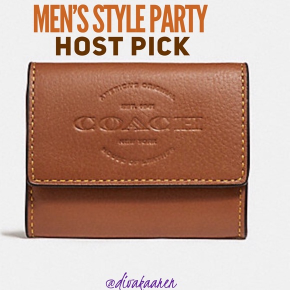 COACH Men’s Coin Case Natural Brown Leather Wallet - Picture 7 of 7